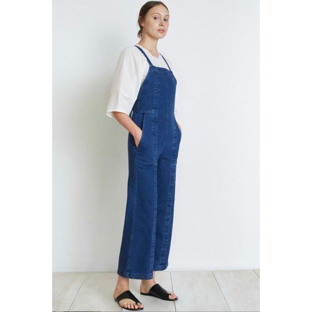 Apiece Apart Carmen Denim Overalls Dark Wash